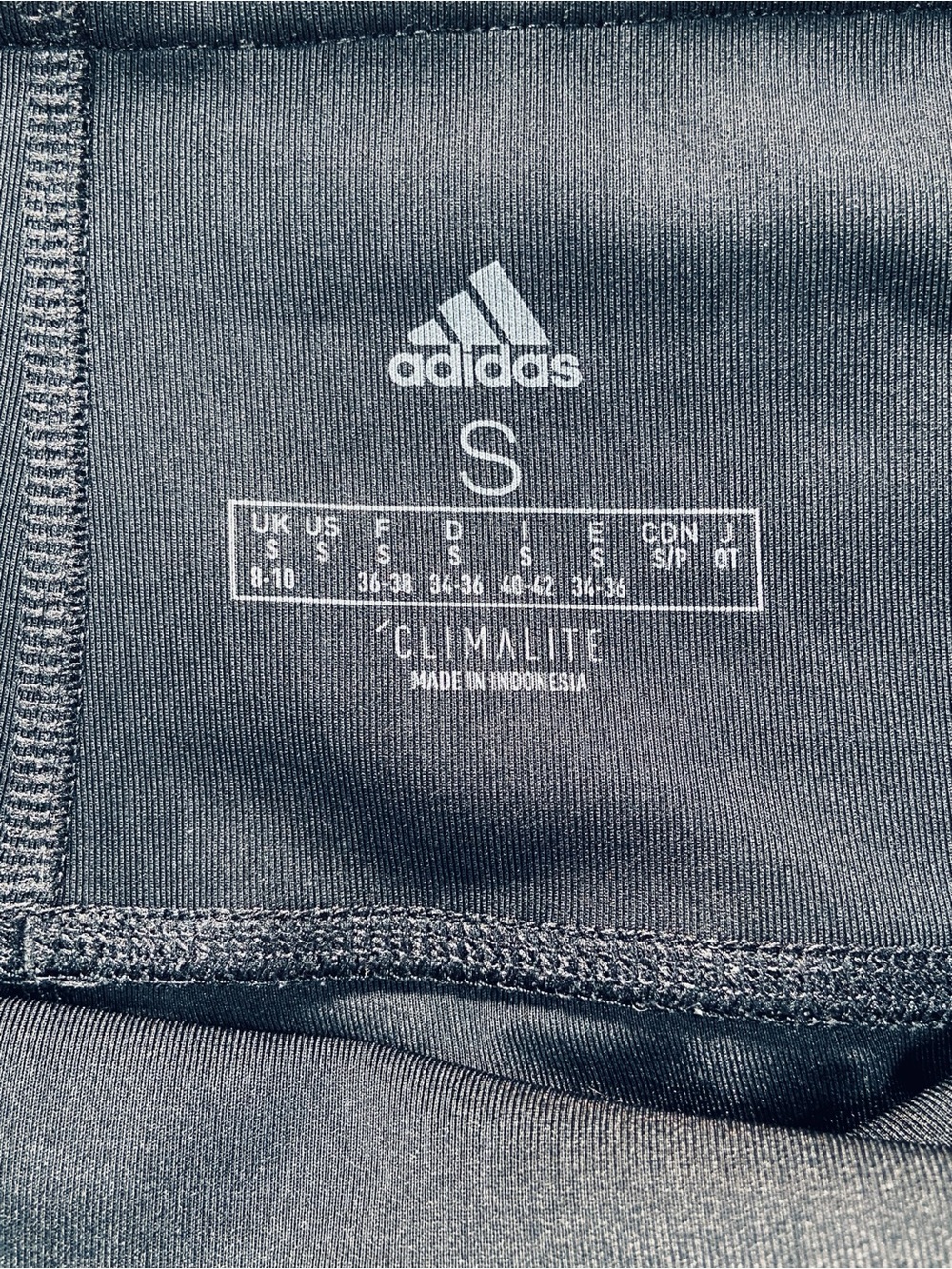 Adidas Climalite Black 3-Stripe High Rise Leggings Women’s Small Activewear - Picture 10 of 13